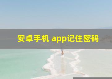 安卓手机 app记住密码